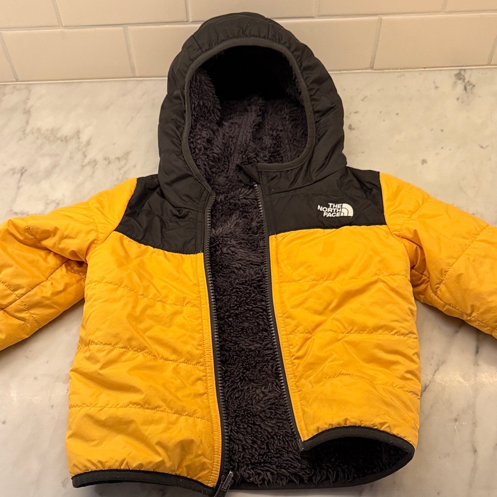 The North Face Black and Yellow Quilted Jacket - reversible
